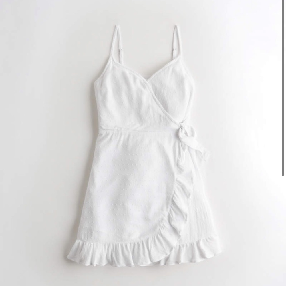 Hollister Wrap Front Ruffle Mini Dress